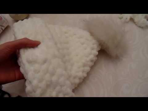 Видео: Шапка с отворотом из Alize Puffy