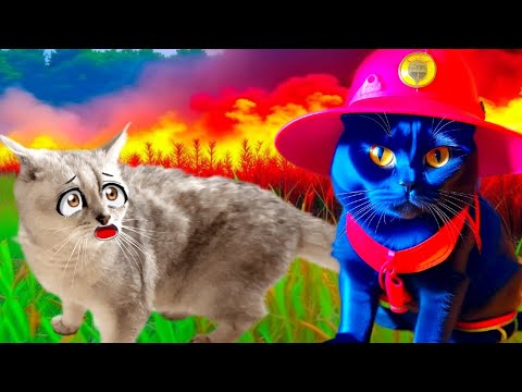 Видео: ПОЖАР в ЛЕСУ!!! Из ОГНЯ Марфу СПАСЛА кошка НИКИСА!