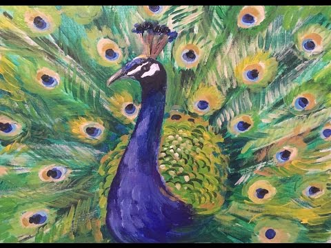 Видео: Елена Беликова рисуем вместе "Павлина"