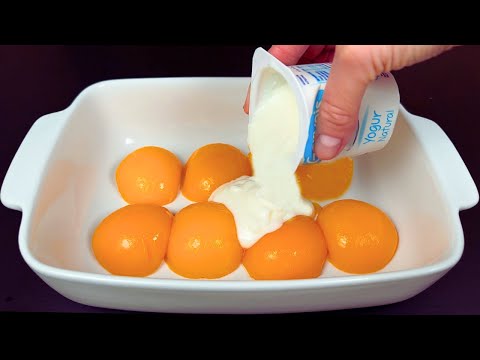 Видео: Взбейте йогурт с персиками! Лучший сливочный десерт без выпечки!