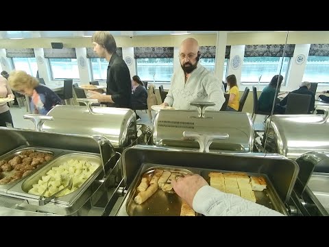 Видео: Последний завтрак на теплоходе Николай Чернышевский, Водоход, Санкт-Петербург, РФ, 09.06.2025