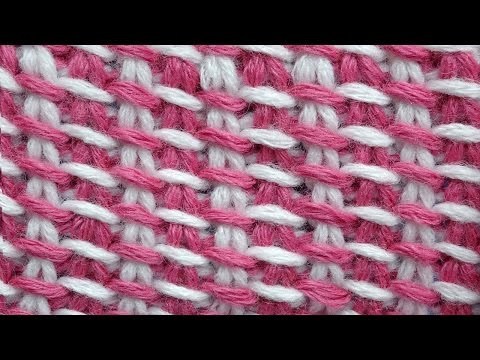 Видео: Tunisian crochet pattern   Двухцветный тунисский узор вязания   2