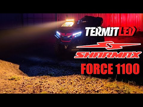 Видео: Фары Термит на выносе радиатора Sharmax 1100.