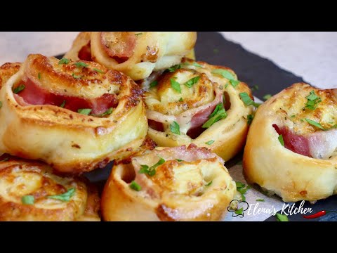 Видео: КАШКАВАЛКИ С ШУНКА ЛЕСНА РЕЦЕПТА /ЗАКУСКА/HAM AND CHEESE ROLLS/EASY RECIPE