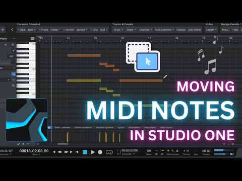 Видео: Как перемещать MIDI-ноты в PreSonus Studio One (транспонирование и сдвиг)