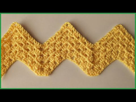 Видео: Узор Зигзаг крючком. Вязание крючком / Zigzag crochet pattern