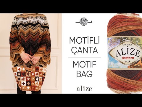 Видео: Alize Burcum Batik ile Motif Çanta • Motif Bag • Сумка с мотивом