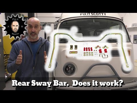 Видео: Установка и обзор комплекта заднего стабилизатора поперечной устойчивости EMPI 9610 для автобуса VW