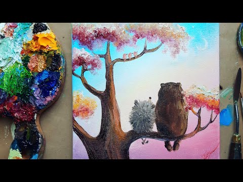 Видео: ЕЖИК И МЕДВЕЖОНОК |Как нарисовать🎨