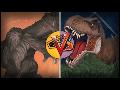 Видео: Unmatched 1x1 Мохнатная муфаса с BBC бревном и кролем гоняет Ящера-Демитреску (Бигфут VS Т-Рекс)