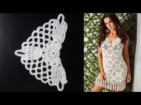 Видео: Как связать полумотив  для сарафана крючком.