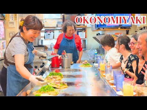 Видео: Она готовила окономияки до 10-го месяца беременности – Туристы её обожают! Okonomiyaki RON