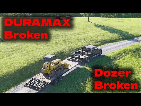 Видео: Перевозка моего бульдозера старым тягачом Duramax прошла не очень гладко.... 30 400 фунтов брутто...