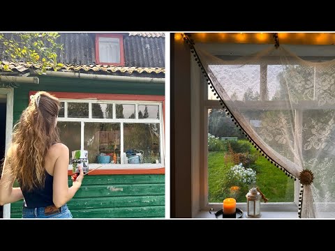 Видео: Покраска дачных окон🏡/Ремонт дачного дома/Шторы