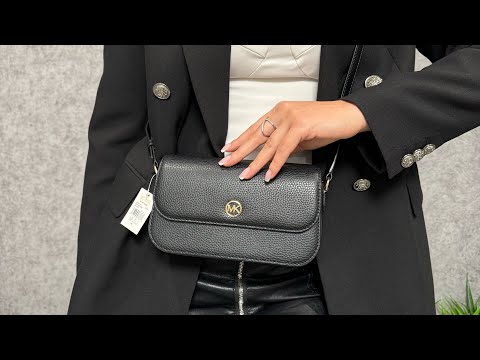 Видео: Распаковка сумки MICHAEL KORS Jet Set Travel Small Pebbled Leather Crossbody Bag (black)