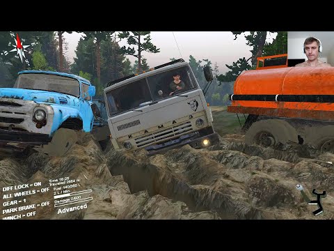 Видео: Грузовики на бездорожье в игре Spintires