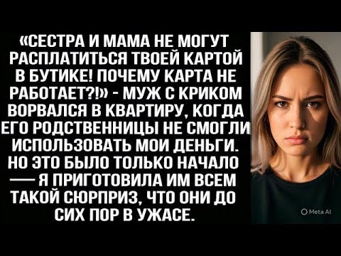 Видео: «Сестра и мама не могут расплатиться твоей картой! Почему она не работает.!» — Муж ворвался с криком