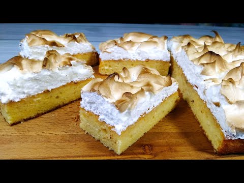 Видео: Бисквитный пирог с меренгой. Быстро и просто готовится к чаю. Вкусняшка