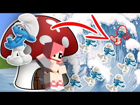 Видео: ЦУНАМИ ИЗ СМУРФИКОВ ПРОТИВ ДОМА ИЗ ГРИБА В МАЙНКРАФТ