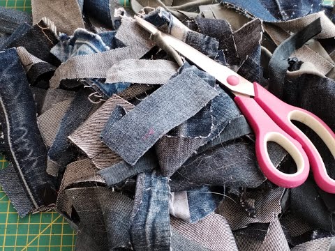 Видео: DIY Don't throw away your denim scraps! Красивый способ утилизации джинсовых обрезков
