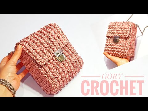 Видео: Легкая и простая сумка крючком для начинающих с попкорном.