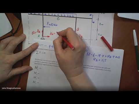 Видео: С.М. Задача №1.9 трёхшарнирная рама с врезным шарниром