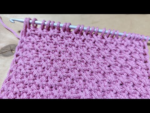 Видео: Красивый узор тунисским крючком. Tunisian crochet pattern