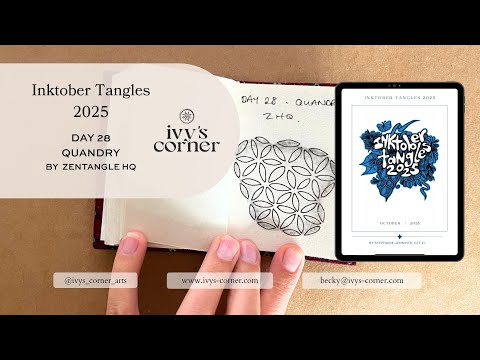 Видео: Inktober 2025, день 28 | Как рисовать «Quandary» (Зентангл)