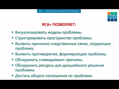 Видео: ТРИЗ-УРОК 19: RCA+ (причинно-конфликтный анализ)