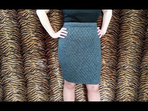 Видео: Юбка спицами "Мериносовая". МК.