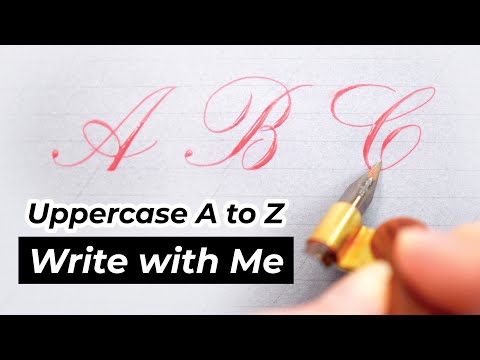 Видео: Каллиграфический алфавит от A до Z | Медный шрифт для начинающих в режиме реального времени