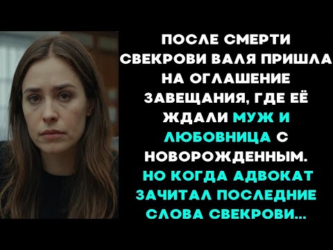 Видео: Валя пришла на оглашение завещания, где её ждали муж и любовница с новорожденным ребёнком...