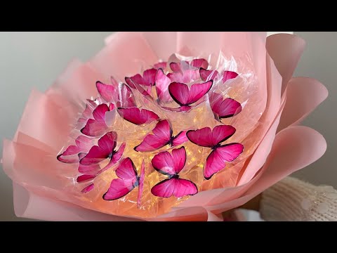 Видео: БУКЕТ из БАБОЧЕК ЧТО СВЕТИТСЯ 🦋 DIY Butterfly Bouquet