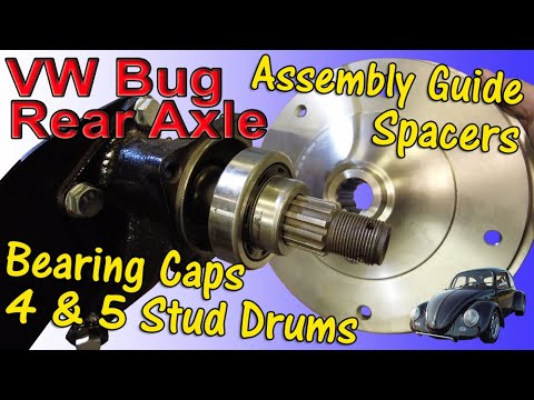 Видео: Сборка задней оси, проставок, подшипников ступиц, уплотнителей и колпачков на VW Bug — широкие 5 ...