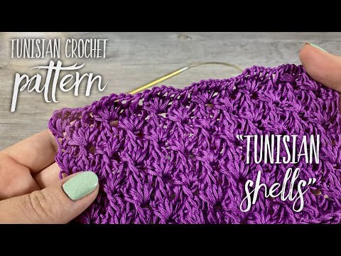 Видео: Узор КРЮЧКОМ "Тунисские ракушки" 🐚 / Тунисское вязание крючком / Tunisian crochet pattern