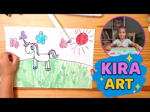 Видео: 🦄 Как нарисовать ЕДИНОРОГА! | Рисование для детей с Кирой!