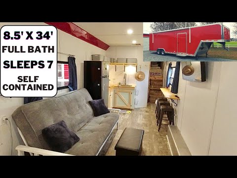 Видео: Переделанный грузовой прицеп для семьи из пяти человек!!