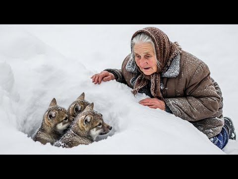 Видео: Старушка спасла трех волчат в метели — и дальше произошло то, что тронуло всех
