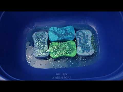 Видео: ASMR (20) Sponges squeezes/Мыление губок
