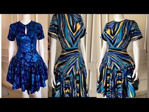 Видео: Как раскроить и сшить простое платье с вырезом-замочной скважиной и V-образной юбкой со сборками ...