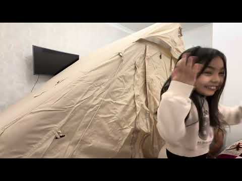 Видео: Палатка за 140$ надувная 4-х местная  АНПАКИНГ 