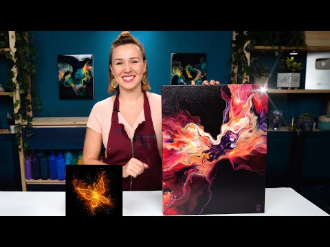 Видео: Пурпурное пламя 🔥💜 Неожиданный, но великолепный результат - Вау! Акриловая заливка ~ Абстракционизм