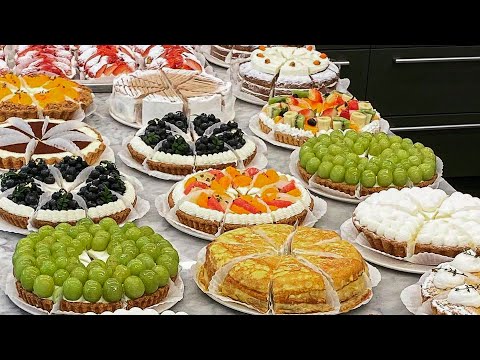 Видео: Процесс массового производства удивительных тортов и пирогов - корейская уличная еда