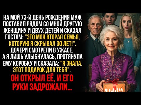 Видео: На мой 73-й юбилей муж привёл семью, которую скрывал 30 лет — я улыбнулась и протянула ему коробку…