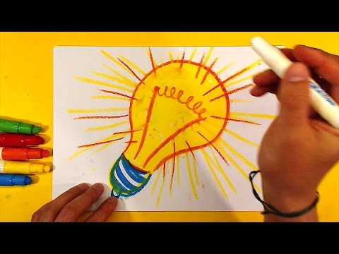 Видео: Как нарисовать ЛАМПОЧКУ / Урок рисования для детей от 3 лет
