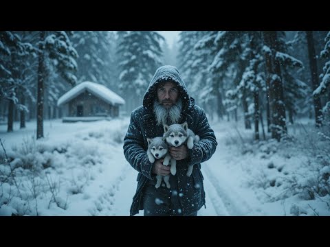 Видео: Одинокий охотник спас двух волчат в метель — и получил семью, которую потерял