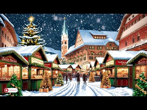 Видео: Рождественский базар в Цюрихе, Швейцария🇨🇭В Цюрихе выпал сильный снегопад _ Зимняя страна чудес