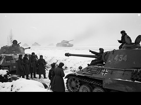 Видео: Немецкие танкисты смеялись над Т-34, пока он не раздавил их "Пантеры" в снегу