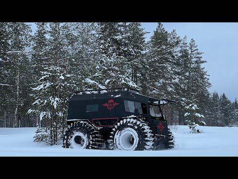 Видео: Вездеход Тайфун - король проходимости! 63 колеса и вы король любого снега)
