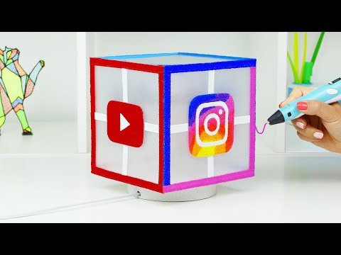 Видео: РИСУЮ INSTAGRAM, TIK TOK, VK и YOUTUBE СВЕТИЛЬНИК 3D РУЧКОЙ DIY Тик Ток, Инстаграм